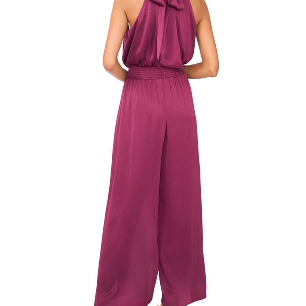 Vince Camuto Fuchsia Halter Wide-Leg Jumpsuit